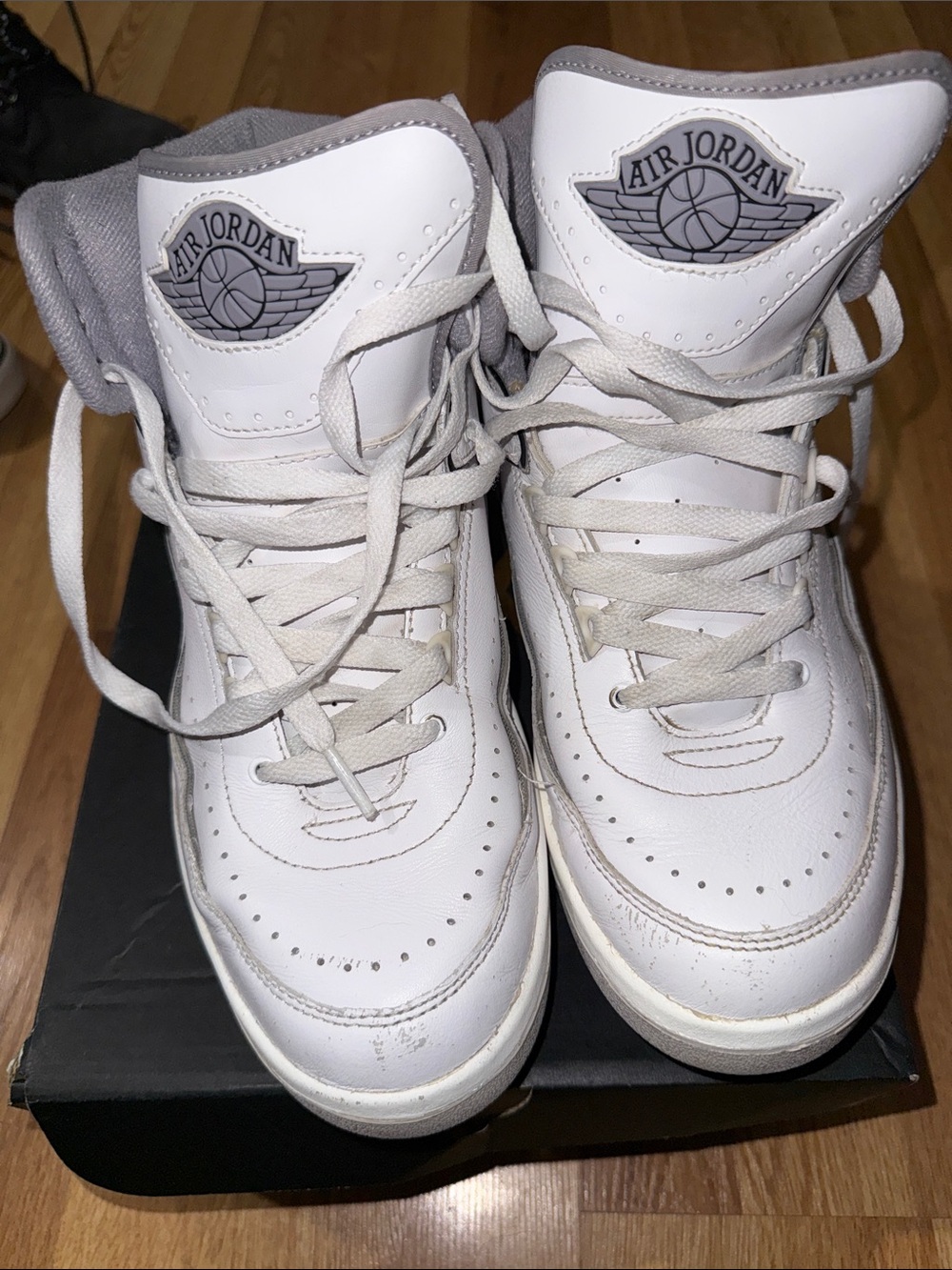 Jordan Kids White and Gray High-Top Sneakers